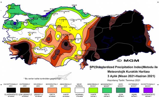 Meteorolojinin haritasında 'olağanüstü kuraklık' tehlikesi