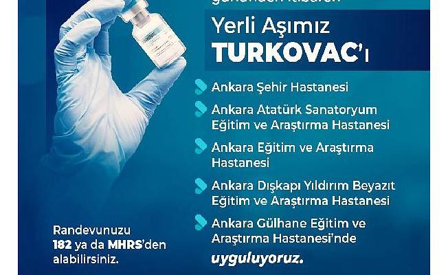 Turkovac, Ankara'da dört hastanede daha uygulanacak