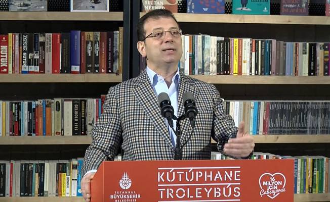 İmamoğlu, 'Kütüphane Troleybüs'ün açılışını yaptı