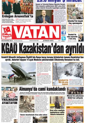 Önce Vatan Gazetesi | Günlük Ulusal Gazete - 17.01.2022 Manşeti