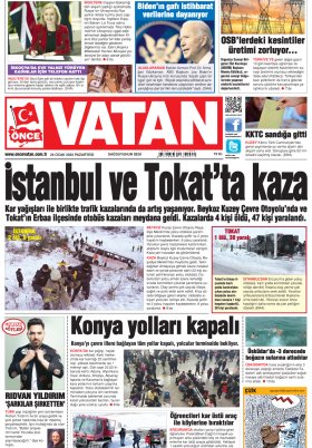 Önce Vatan Gazetesi | Günlük Ulusal Gazete - 23.01.2022 Manşeti