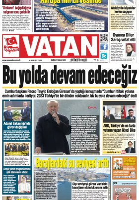 Önce Vatan Gazetesi | Günlük Ulusal Gazete - 29.01.2022 Manşeti