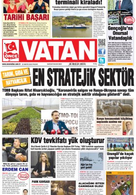 Önce Vatan Gazetesi | Günlük Ulusal Gazete - 21.05.2022 Manşeti