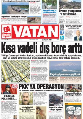 Önce Vatan Gazetesi | Günlük Ulusal Gazete - 23.05.2022 Manşeti