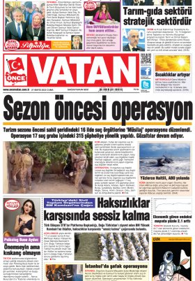 Önce Vatan Gazetesi | Günlük Ulusal Gazete - 26.05.2022 Manşeti