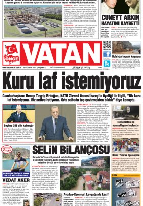Önce Vatan Gazetesi | Günlük Ulusal Gazete - 28.06.2022 Manşeti