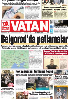 Önce Vatan Gazetesi | Günlük Ulusal Gazete - 03.07.2022 Manşeti