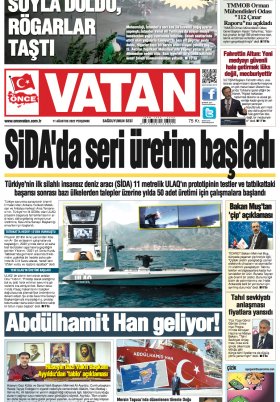 Önce Vatan Gazetesi | Günlük Ulusal Gazete - 08.08.2022 Manşeti